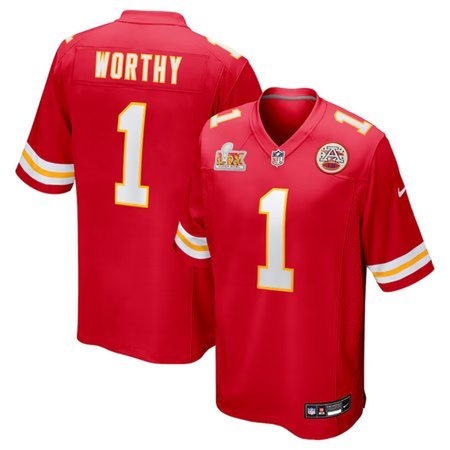 Men's Kansas City Chiefs Xavier Worthy Nike Red Super Bowl LIX Game Jersey